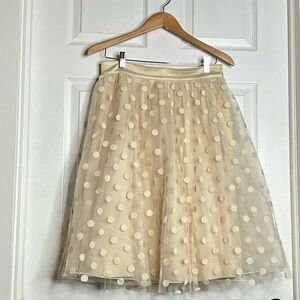 Ryu Cream Polka Dot Tulle Skirt - Size Large